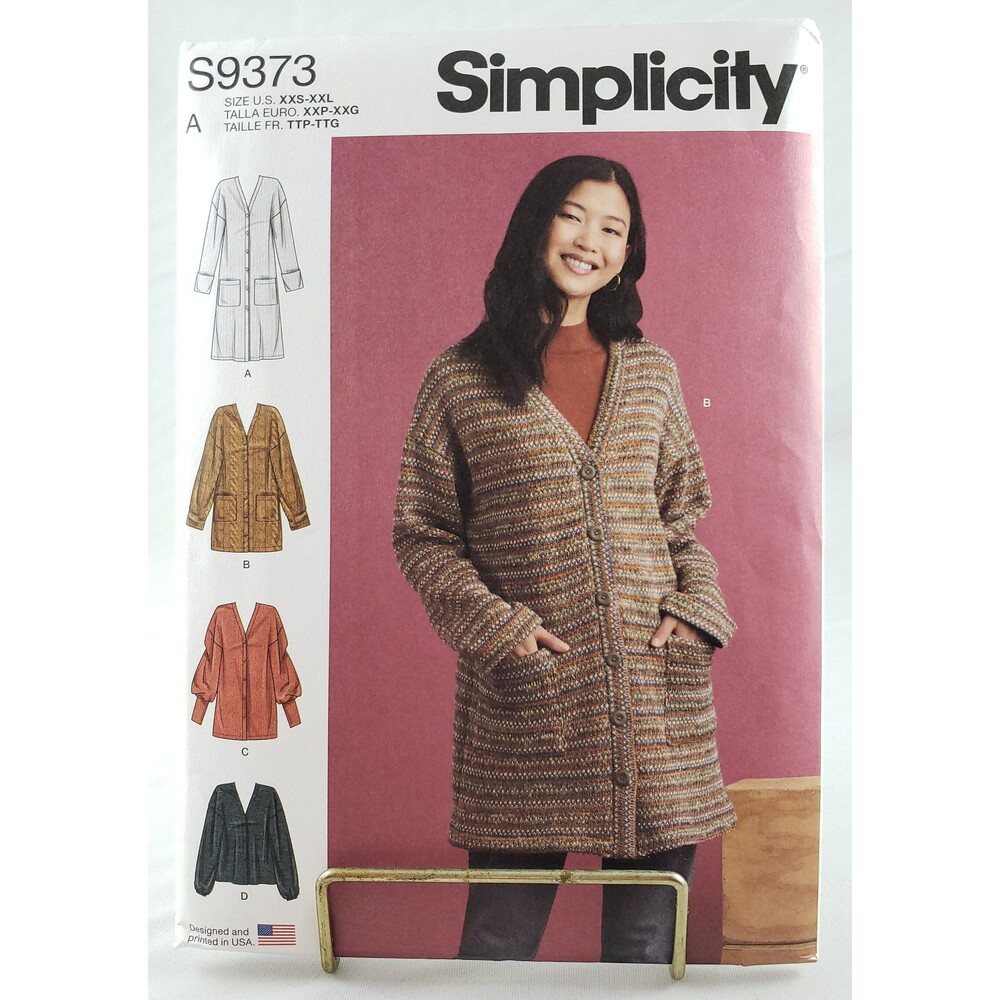 Misses Knit Cardigans New Sewing Pattern Simplicity S9373 Size XXS to XXL